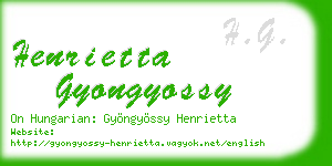 henrietta gyongyossy business card